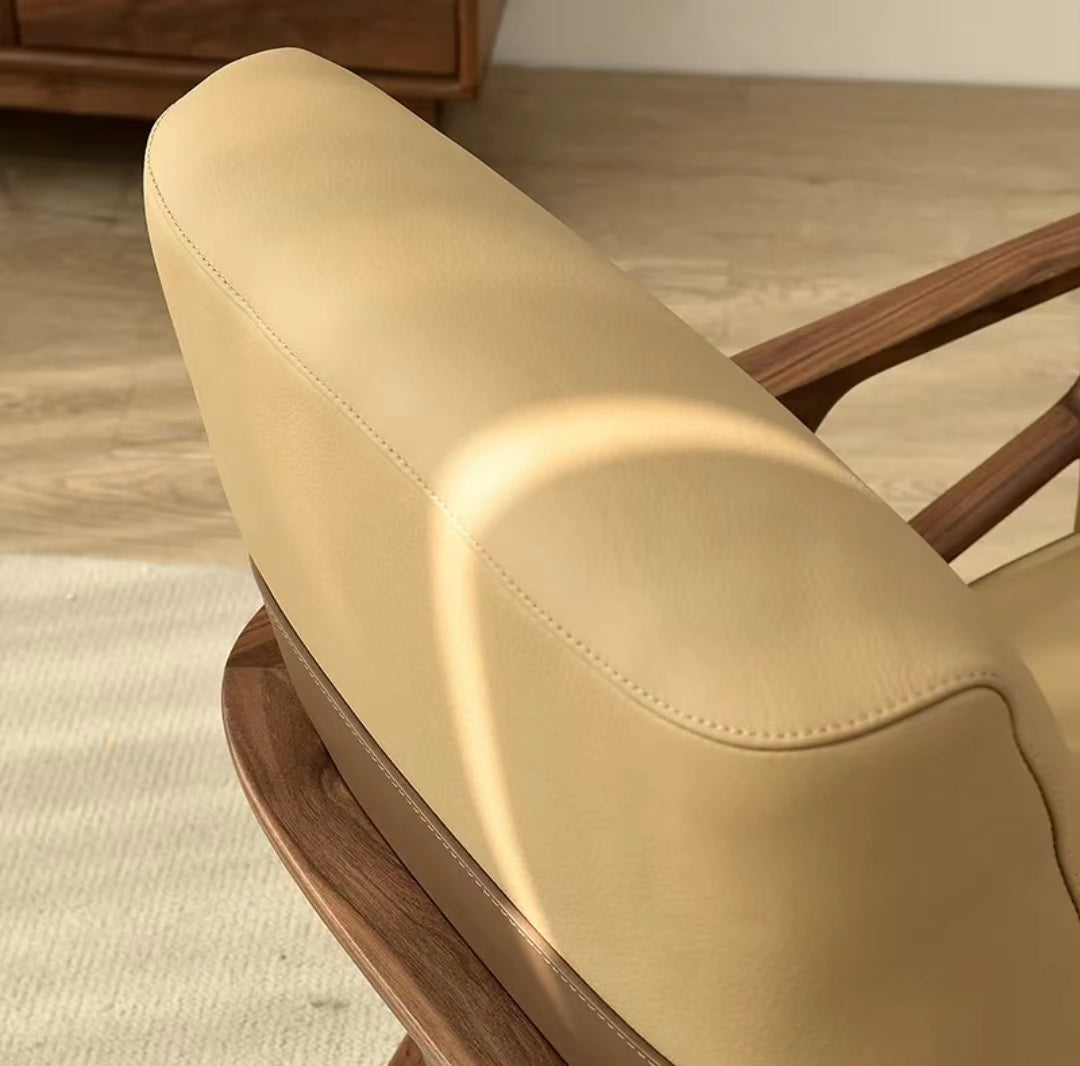 North American black walnut solid wood cowhide lounge chair(Can be customized)