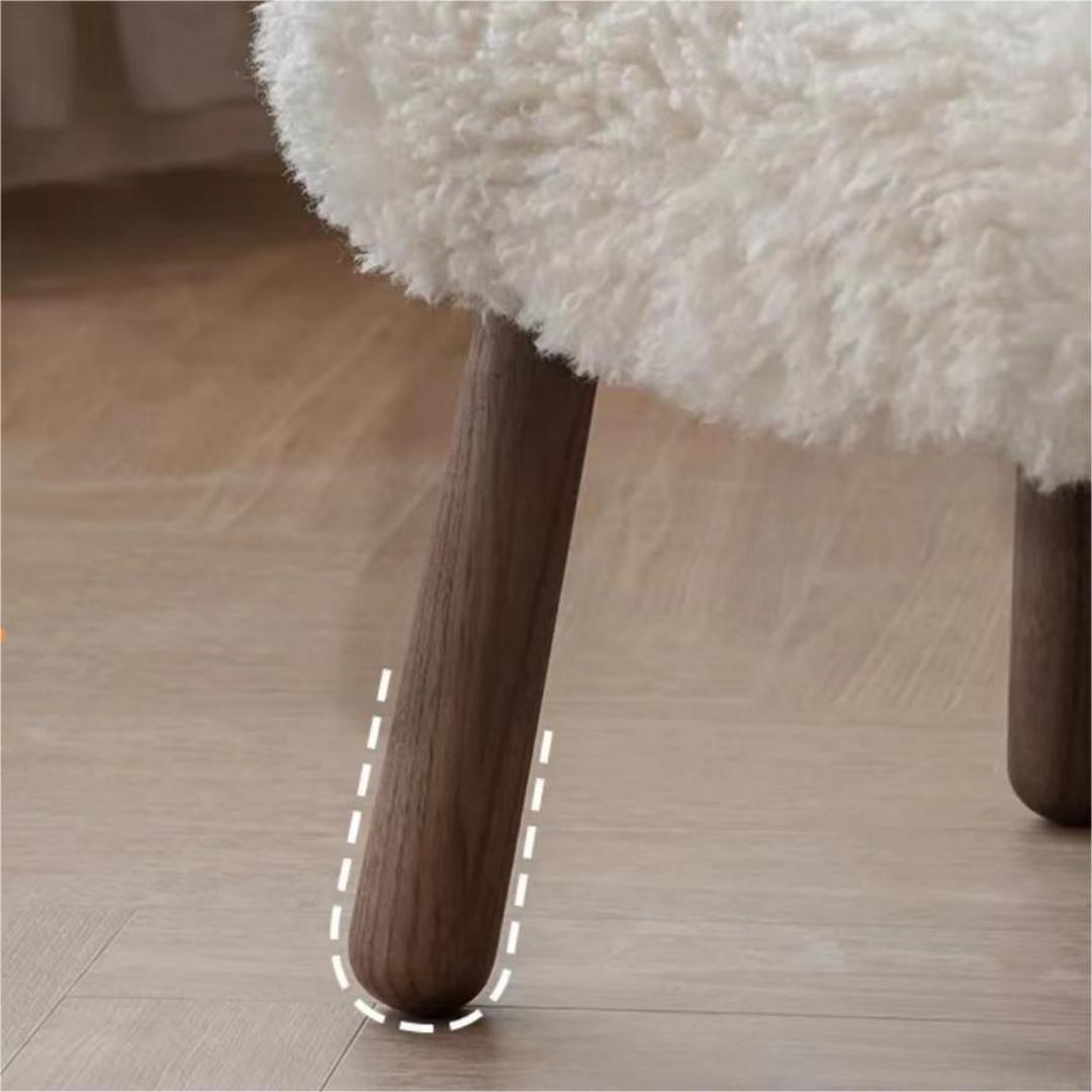 Small apartment network red lamb hair sofa solid wood recliner chair(Can be customized)