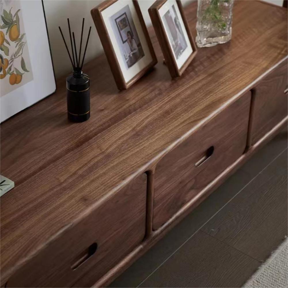 Tanned walnut solid wood TV cabinet(Can be customized)
