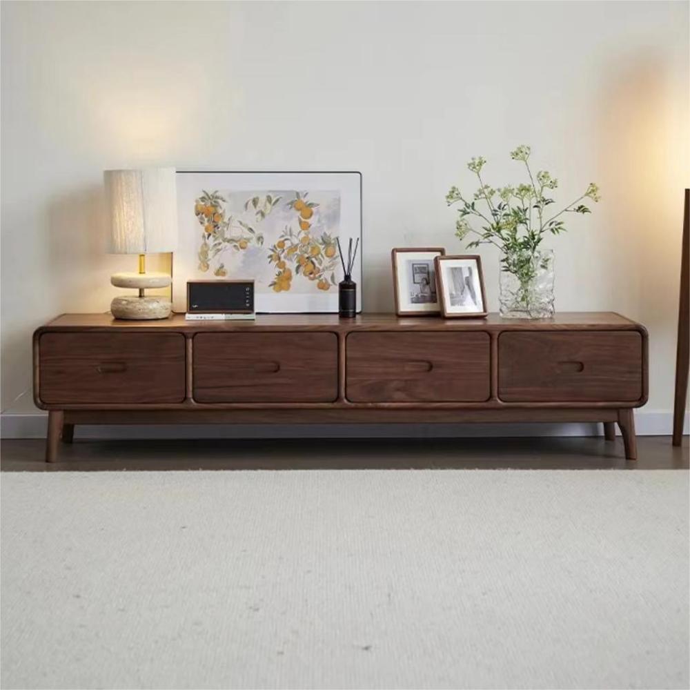 Tanned walnut solid wood TV cabinet(Can be customized)