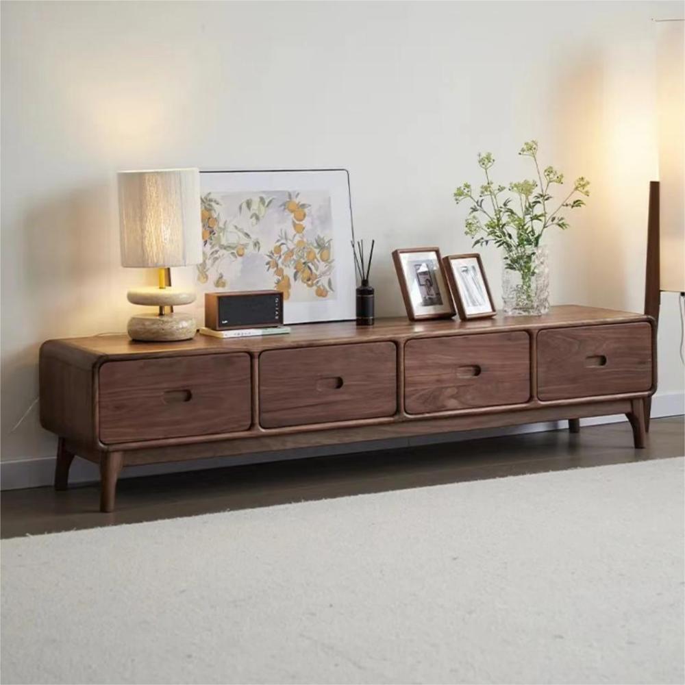 Tanned walnut solid wood TV cabinet(Can be customized)