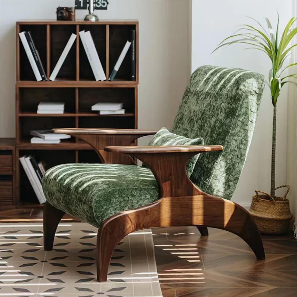 Black walnut fabric single sofa(Can be customized)