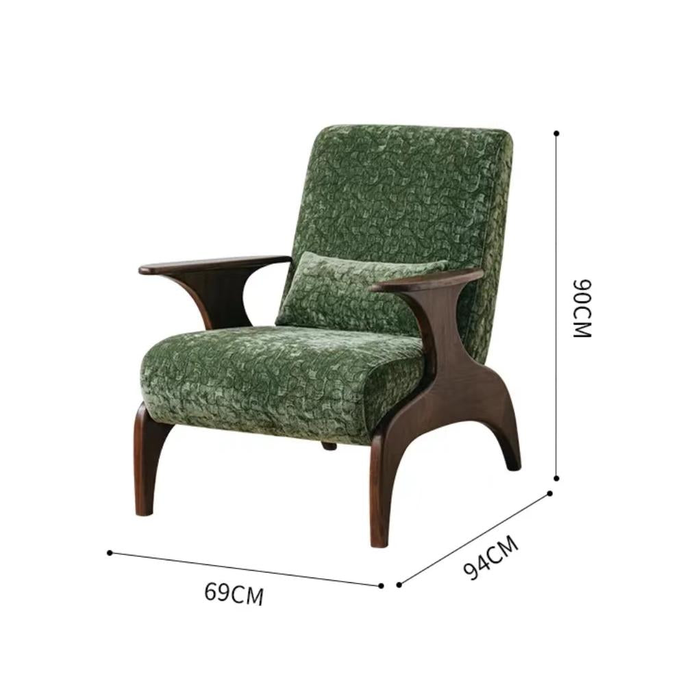 Black walnut fabric single sofa(Can be customized)