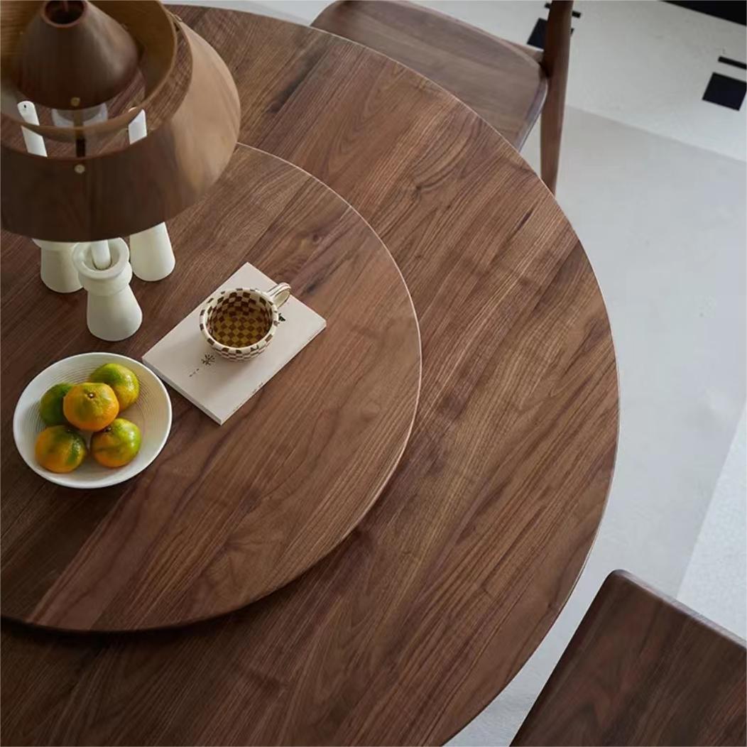 North American Black Walnut Solid wood round table (4~6 people)(Can be customized)