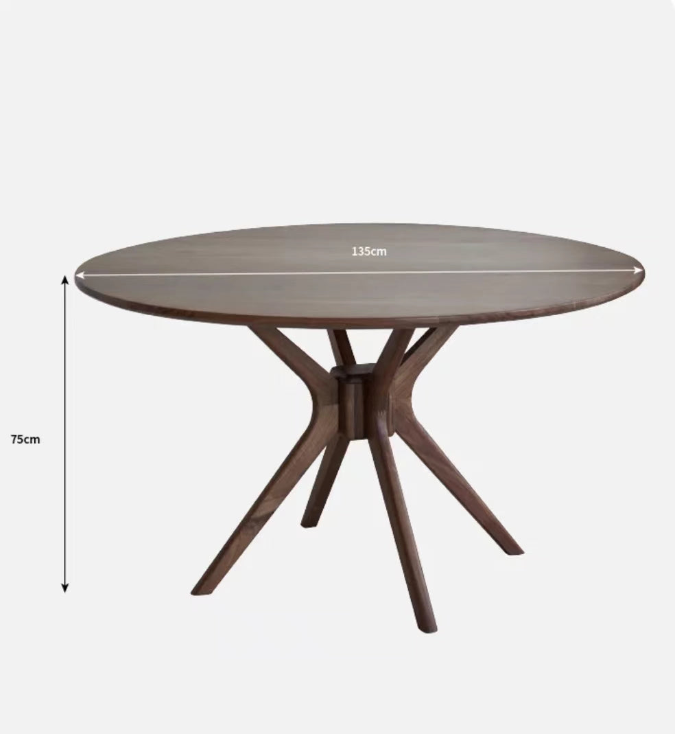 North American Black Walnut Solid wood round table (4~6 people)(Can be customized)