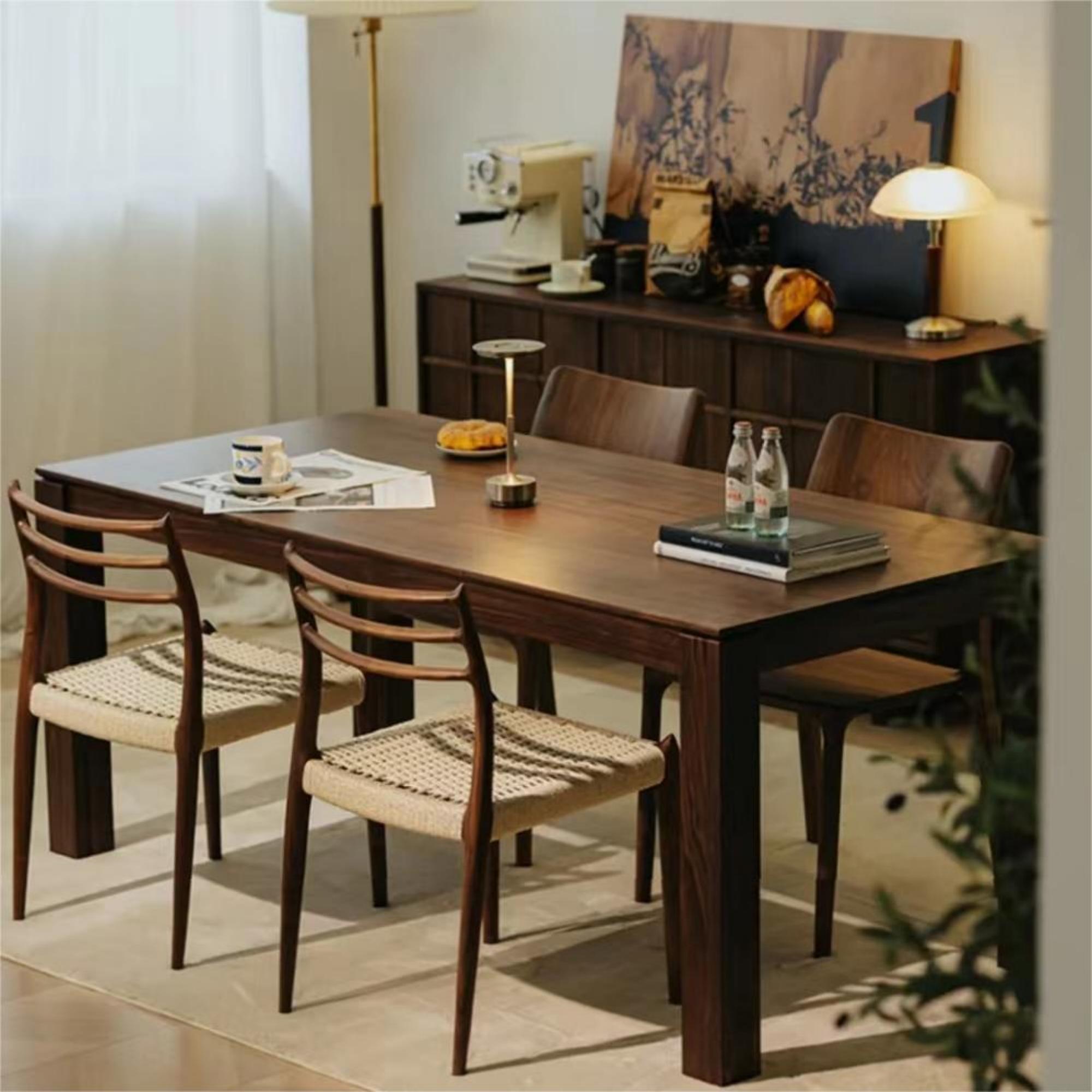 Rectangle solid wood dining table made of North American walnut(Can be customized)