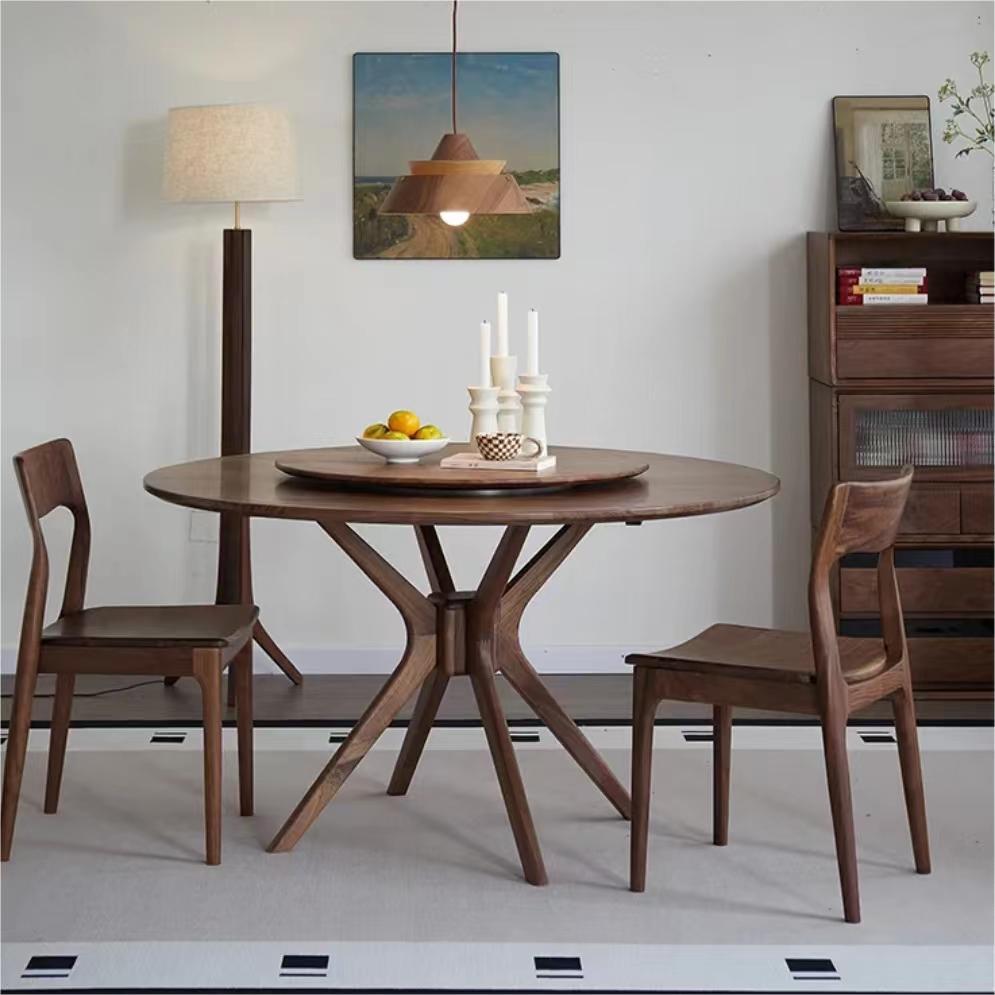 North American Black Walnut Solid wood round table (4~6 people)(Can be customized)
