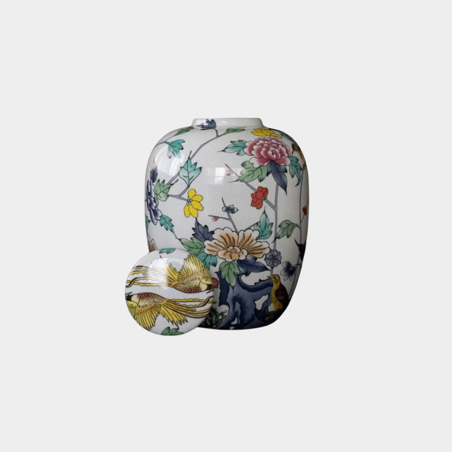 Hand-painted underglaze "Rich Peony" Good luck vase decoration