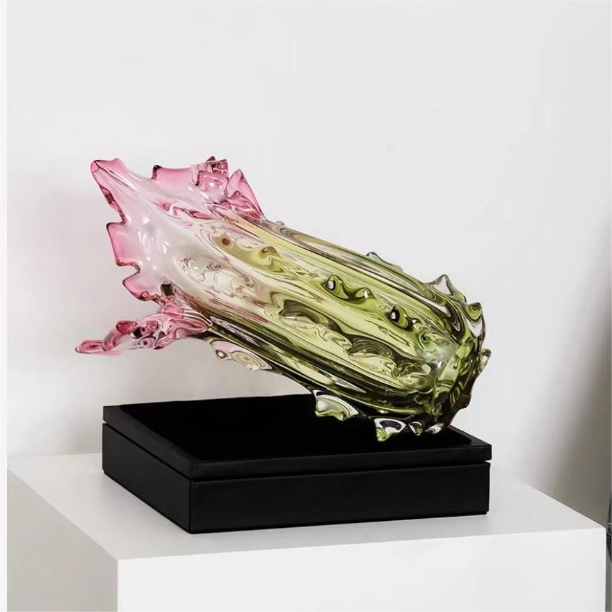 Gradient Pure Crystal Cabbage Vase tabletop decoration (available in bulk)