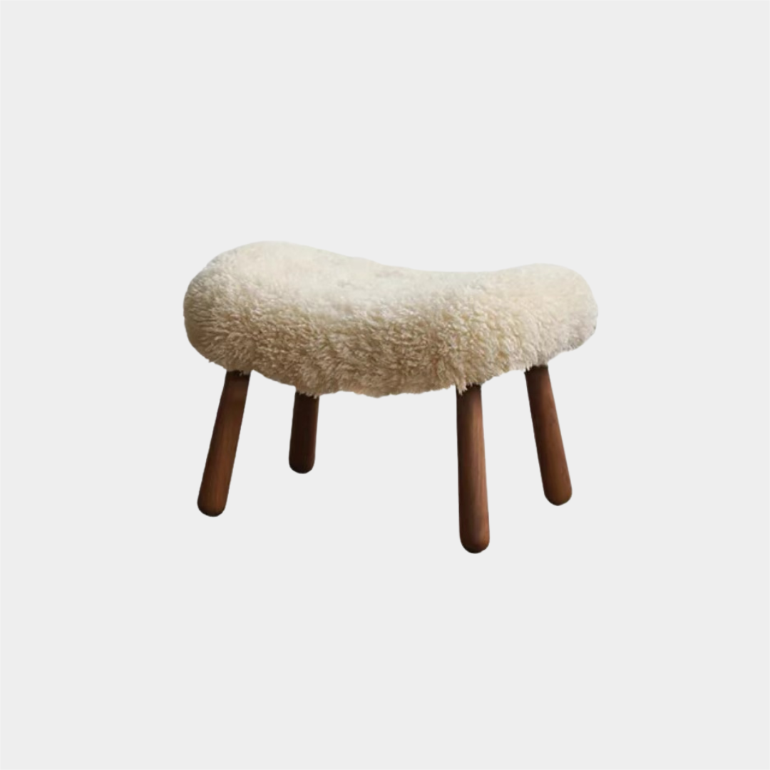 Small apartment network red lamb hair sofa solid wood recliner chair(Can be customized)