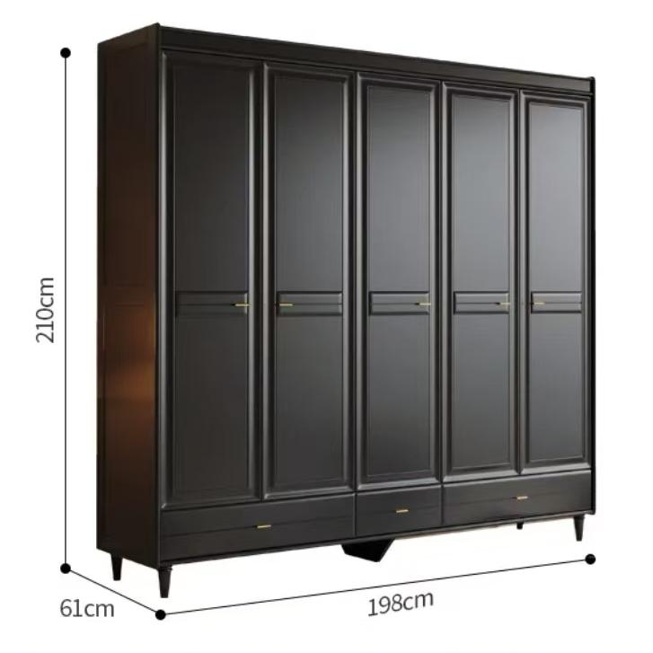 Ancient style light luxury to open the door solid wood wardrobe Home bedroom wardrobe (can be customized)