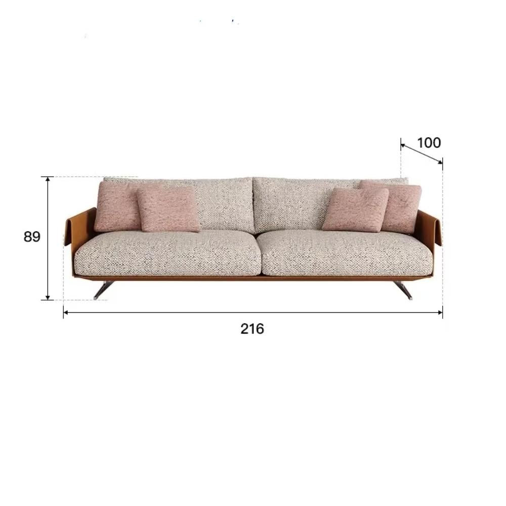 Middle French cotton linen sand living room combination sofa down sofa