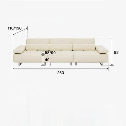 Italian minimalist living room combination adjustable corner function sofa