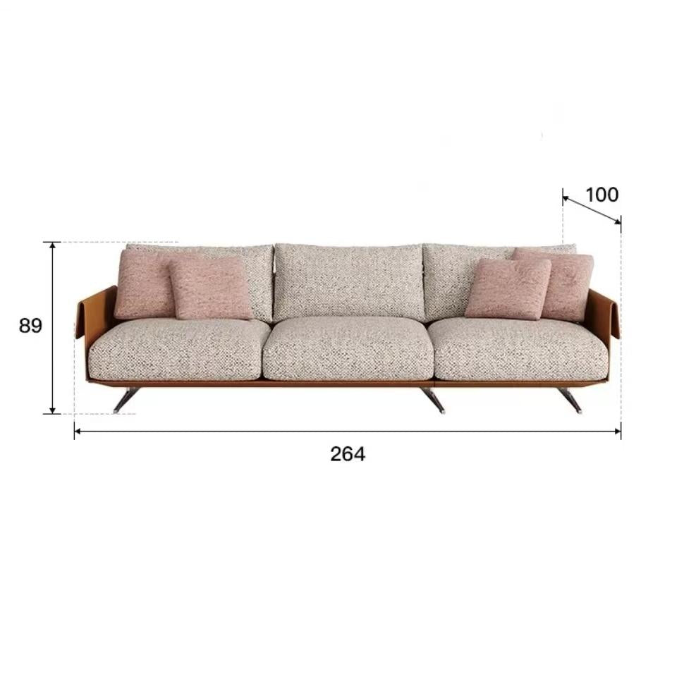 Middle French cotton linen sand living room combination sofa down sofa