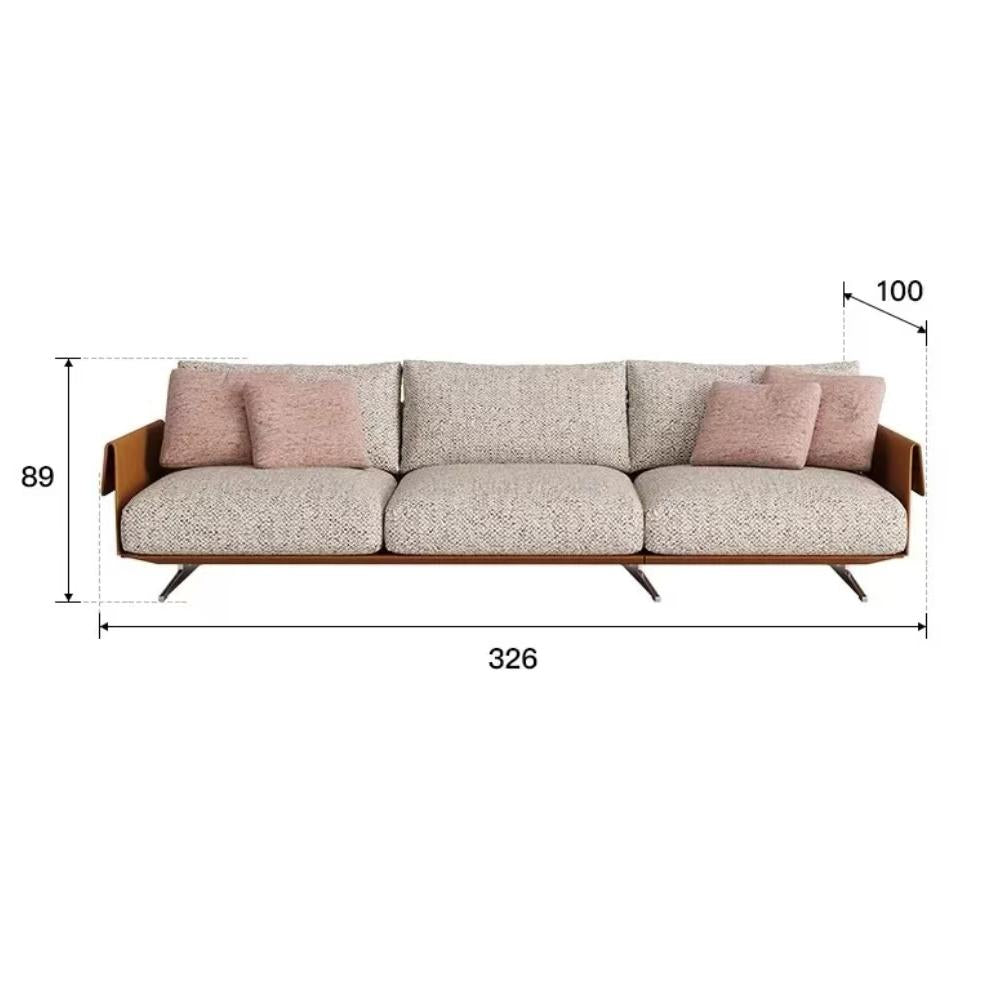 Middle French cotton linen sand living room combination sofa down sofa