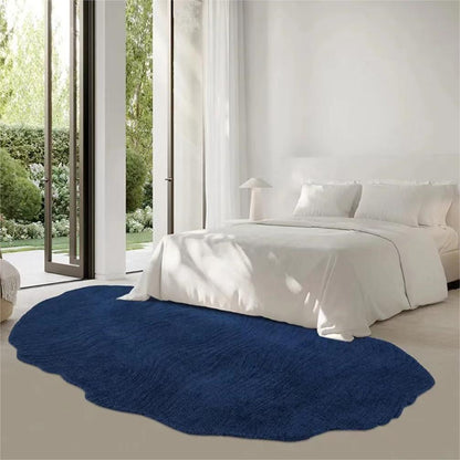 Glass blue high quality hand shaped carpet