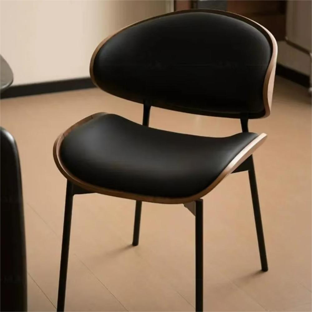 Italian minimalist dining table home backrest leisure solid wood chair