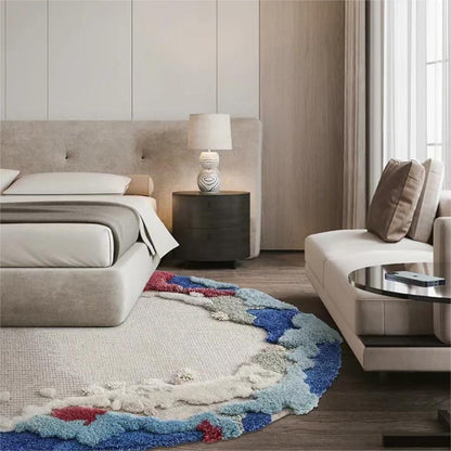 Oval cashmere carpet (suitable for bedroom, living room, balcony)