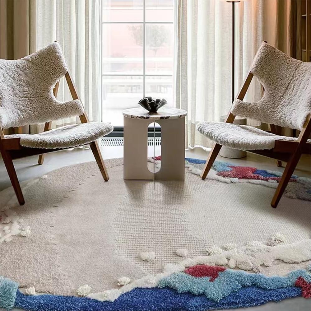 Oval cashmere carpet (suitable for bedroom, living room, balcony)