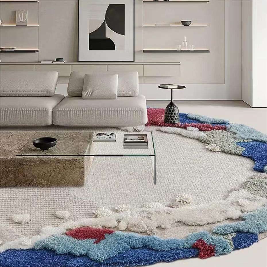 Oval cashmere carpet (suitable for bedroom, living room, balcony)