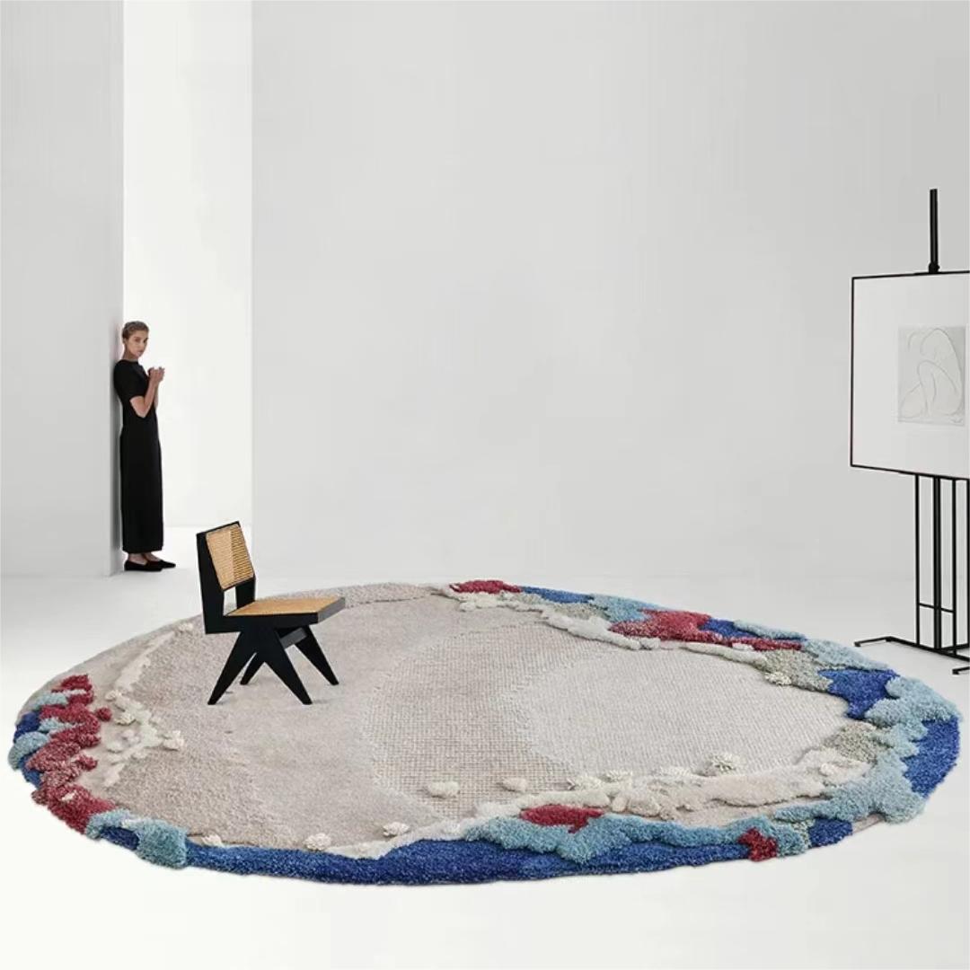 Oval cashmere carpet (suitable for bedroom, living room, balcony)