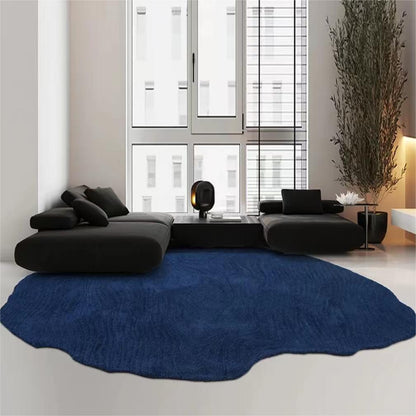 Glass blue high quality hand shaped carpet