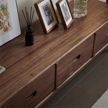 Tanned walnut solid wood TV cabinet（Can be customized）