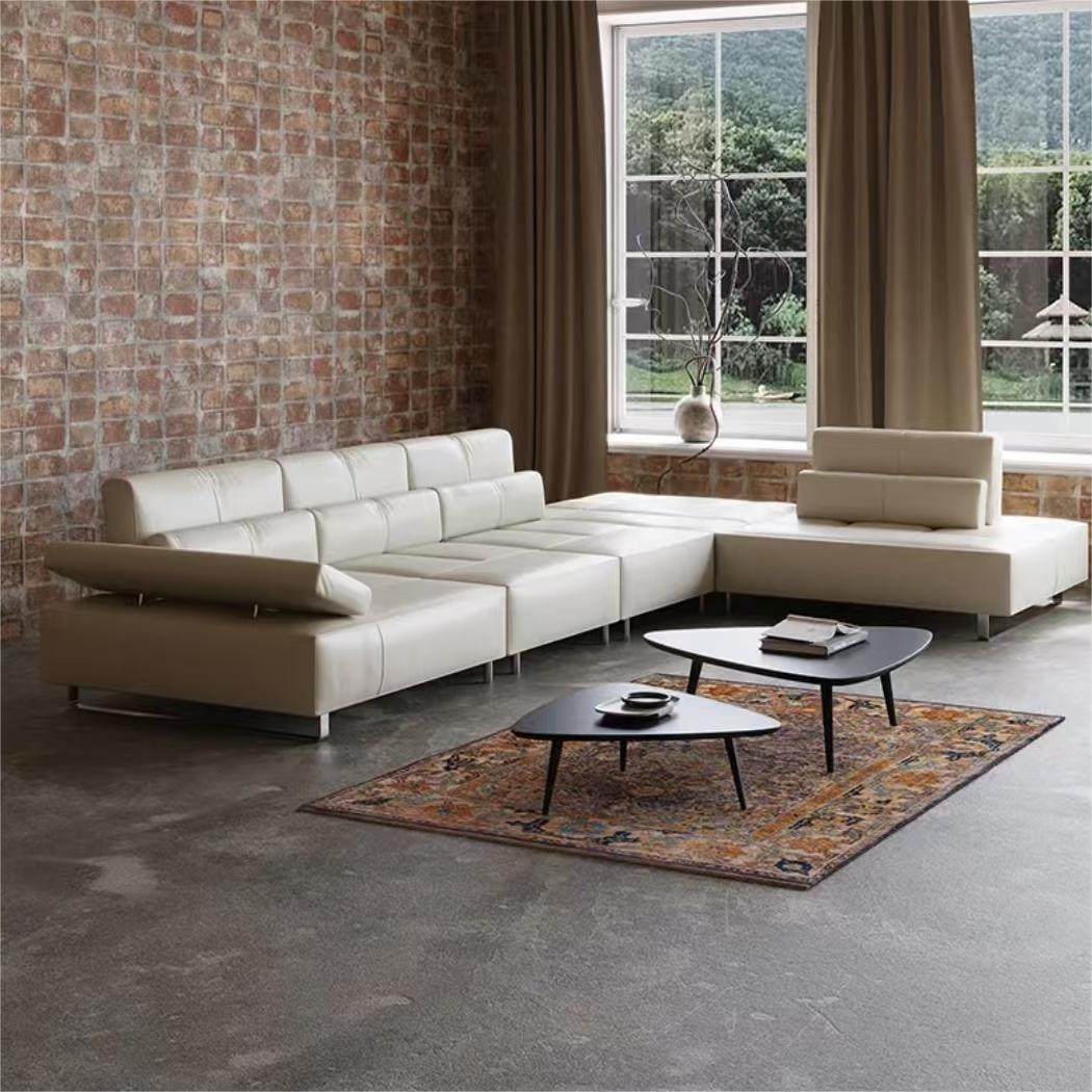 Italian minimalist living room combination adjustable corner function sofa