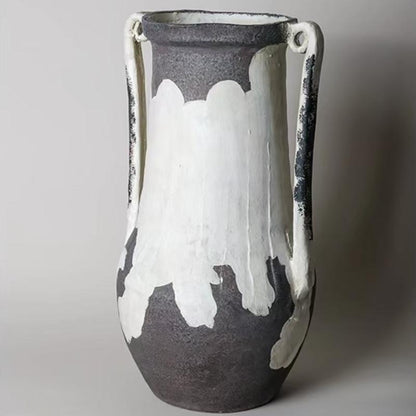 Moroccan hand-made natural clay vase decoration