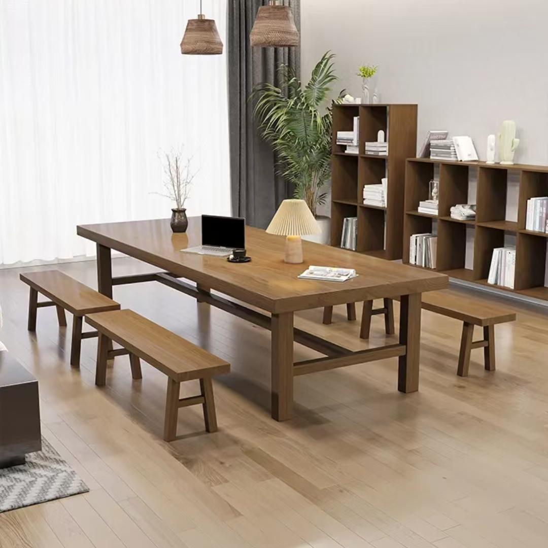 Nordic solid wood furniture living room large long table workbench (can be customized)