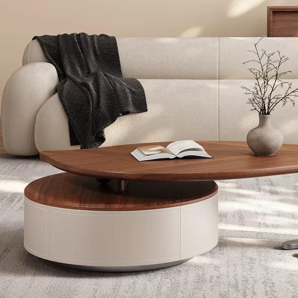 Leaf shape solid wood coffee table