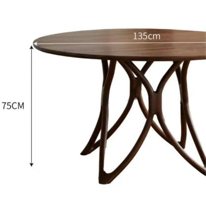 North American Black Walnut Solid wood round table (4~6 people)（Can be customized）