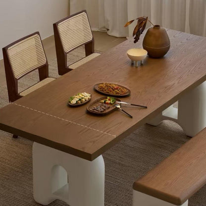 All-solid wood rectangular dining table (customizable)