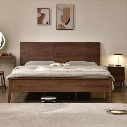 North American black walnut solid wood log double bed（Can be customized）