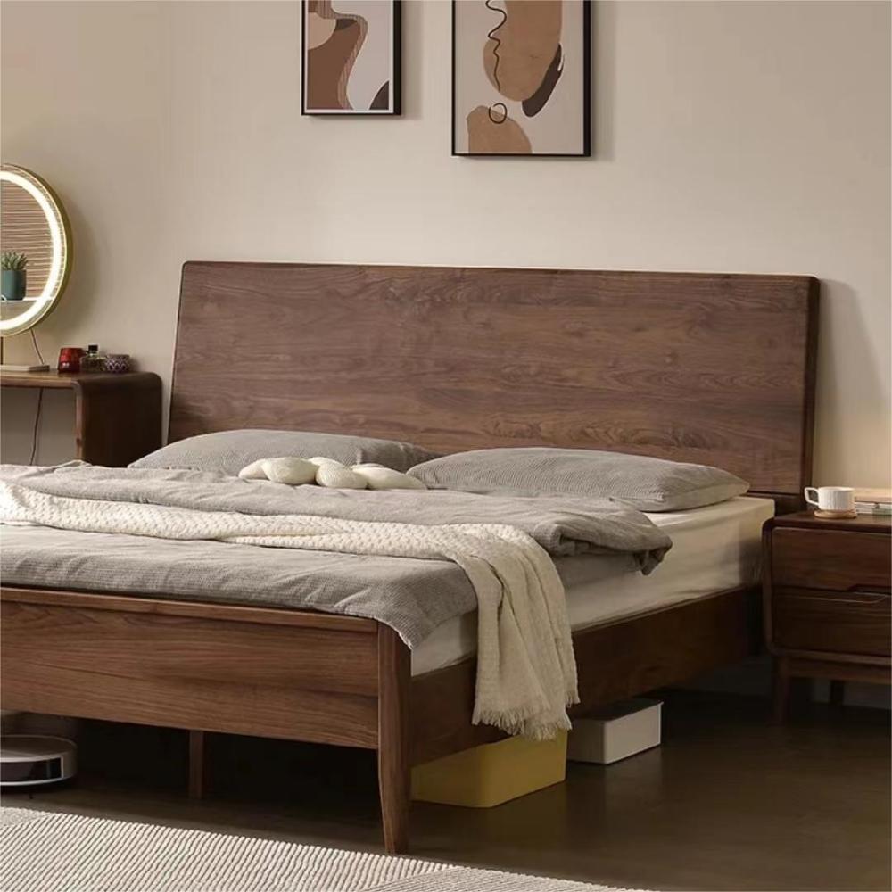 North American black walnut solid wood log double bed（Can be customized）