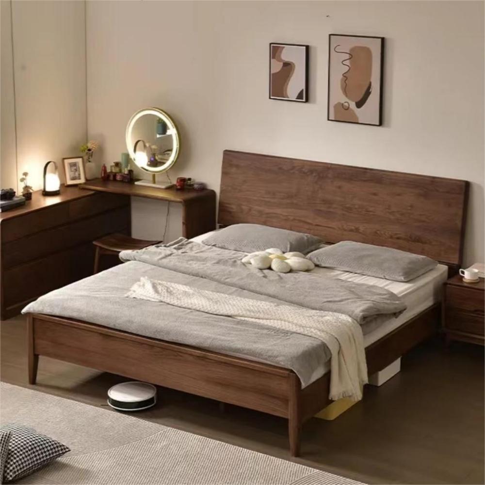 North American black walnut solid wood log double bed（Can be customized）