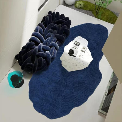 Glass blue high quality hand shaped carpet