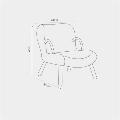 Small apartment network red lamb hair sofa solid wood recliner chair（Can be customized）