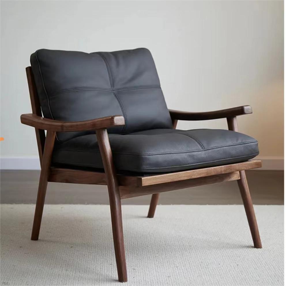 North American black walnut solid wood lounge chair（Can be customized）