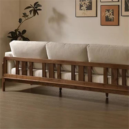 North American black walnut fabric simple living room sofa (suitable for 3~4 people)（Can be customized）