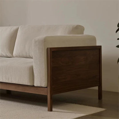 North American black walnut fabric simple living room corner sofa (suitable for 4~5 people)（Can be customized）