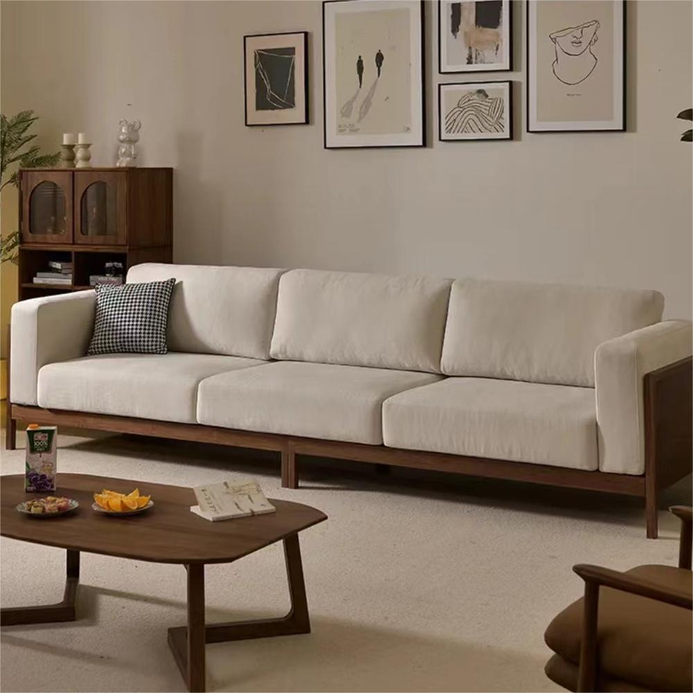 North American black walnut fabric simple living room corner sofa (suitable for 4~5 people)（Can be customized）