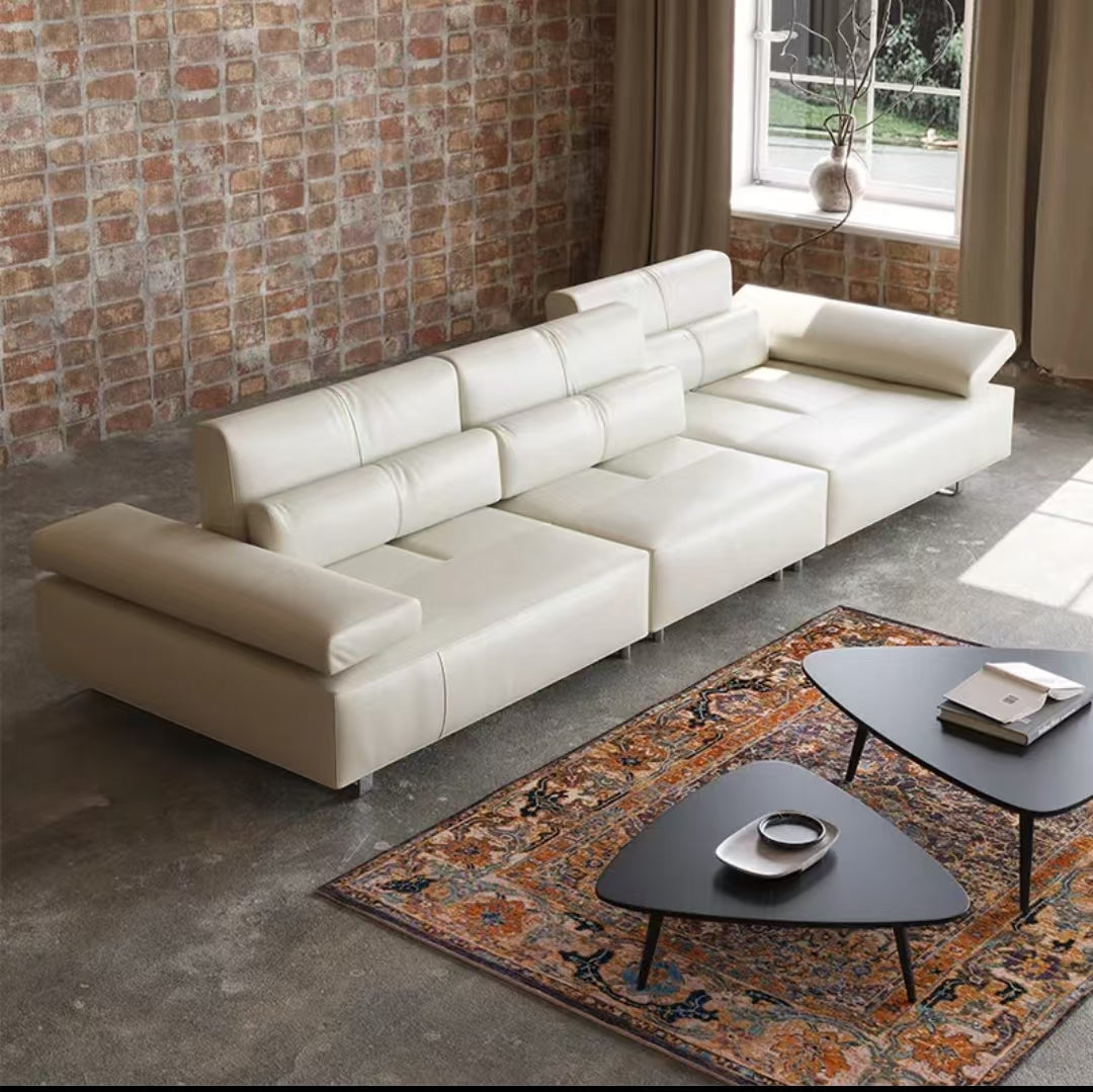 Italian minimalist living room combination adjustable corner function sofa