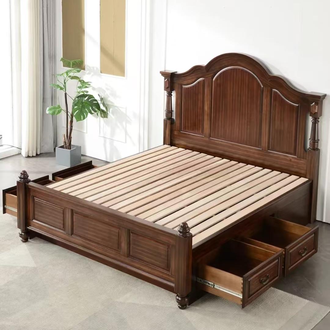 American Solid Walnut Double Bed (customizable)