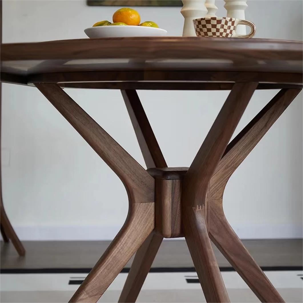 North American Black Walnut Solid wood round table (4~6 people)（Can be customized）