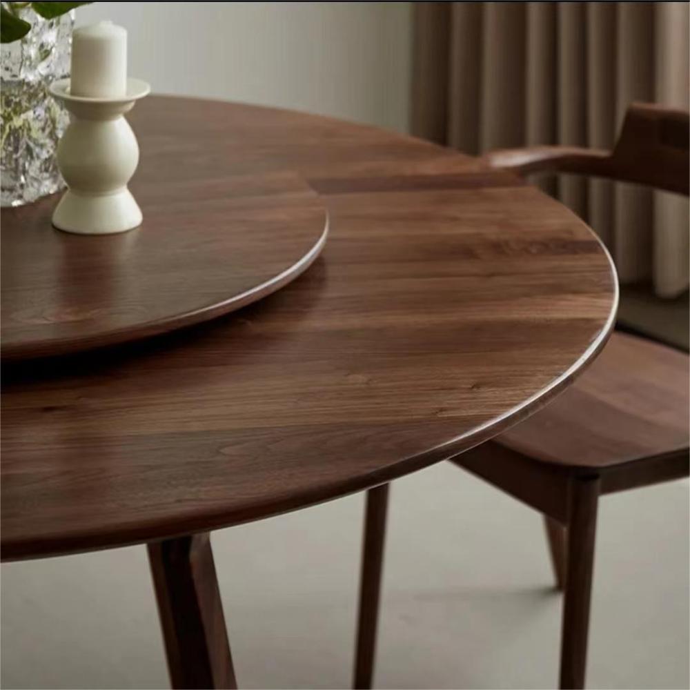 North American Black Walnut Solid wood round table (4~6 people)（Can be customized）