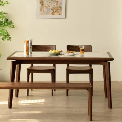 North American black walnut square rock table (seats 4-6 people)（Can be customized）