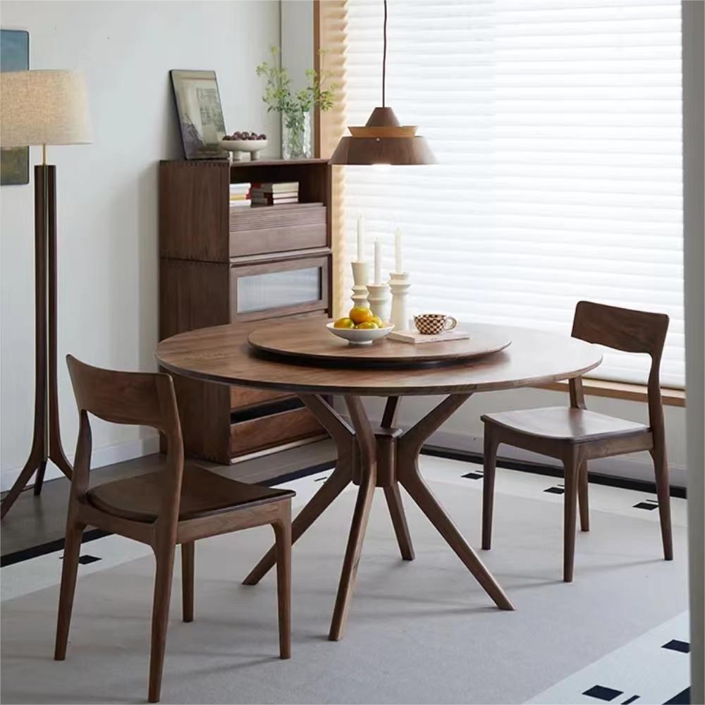 North American Black Walnut Solid wood round table (4~6 people)(Can be customized)