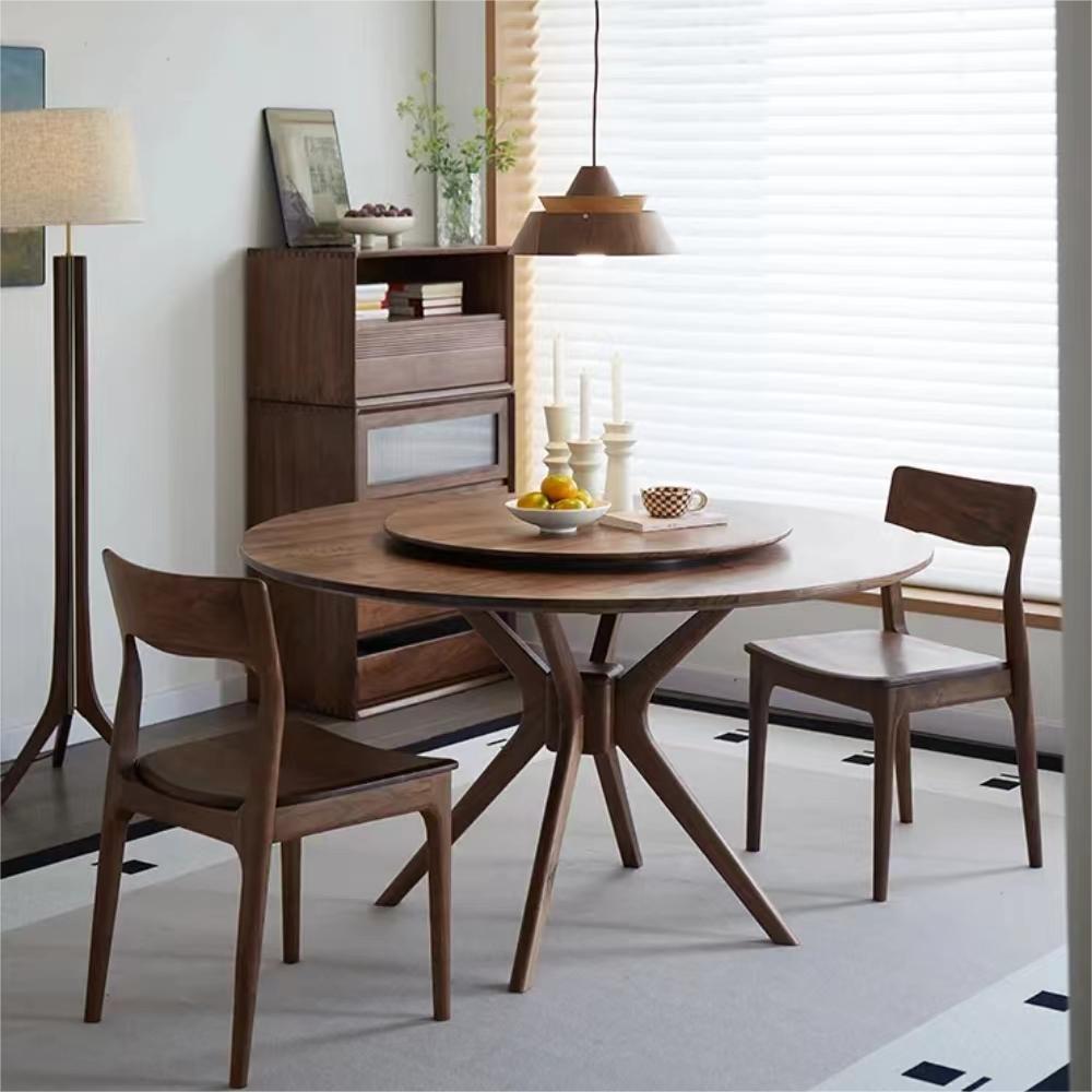 North American Black Walnut Solid wood round table (4~6 people)（Can be customized）