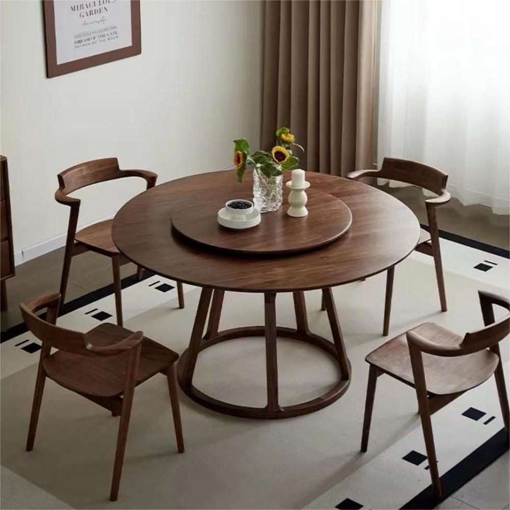 North American Black Walnut Solid wood round table (4~6 people)（Can be customized）